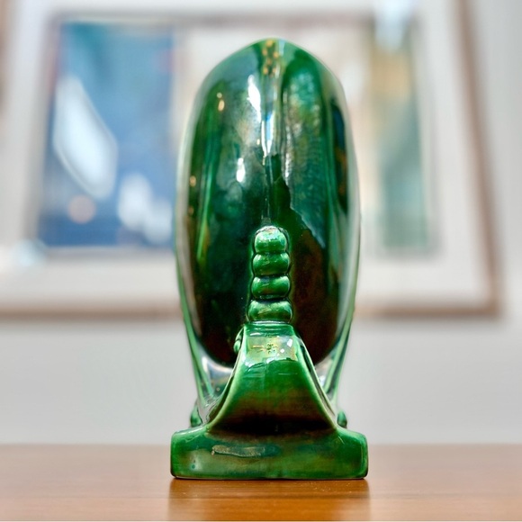 Vintage/Antique Green Glazed Ceramic Vase Pottery - Picture 4 of 9